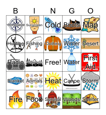 SURVIVAL SKILLS Bingo Card