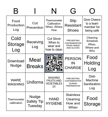 Safety BINGO Round 5 - Chartwells Beloit Bingo Card