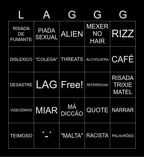 BINGO LAG Bingo Card