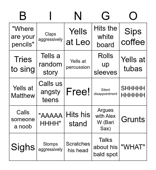 Langdale Bingo Grade 9 Bingo Card