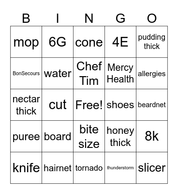 Safety Bingo Card