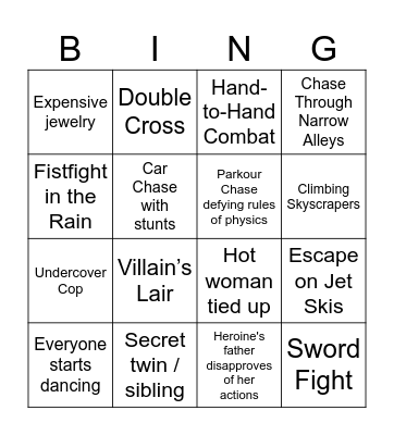 Bollywood Bingo Card