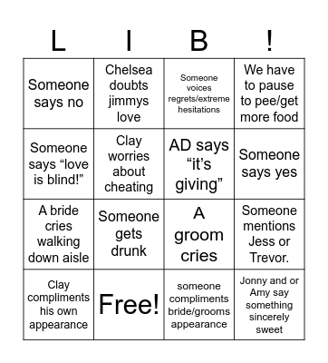 Is love REALLY blind? Bingo Card