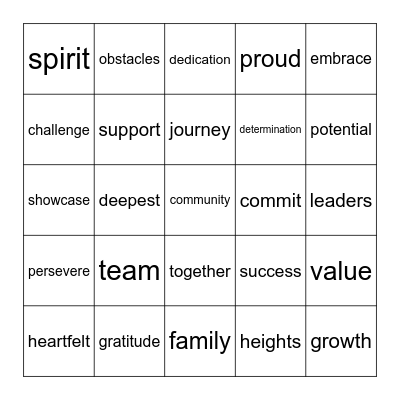 BFITS EOY Bingo Card