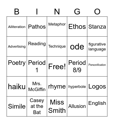 Fun Bingo Friday Bingo Card