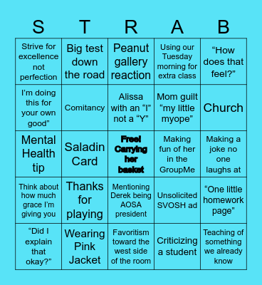 Strabismus Bingo Card