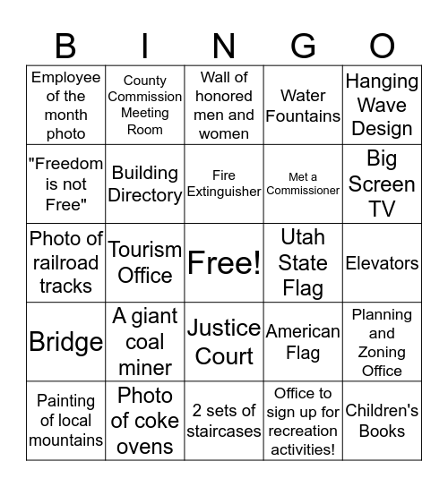 Put an X in the box once you spy it! Bingo Card