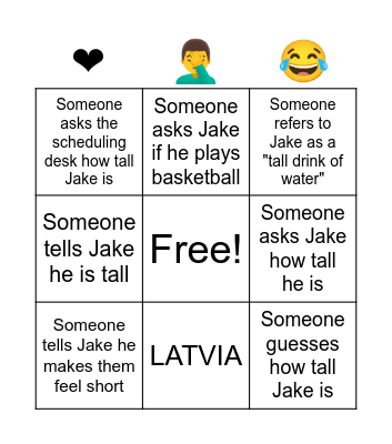 JAKE BINGO Card