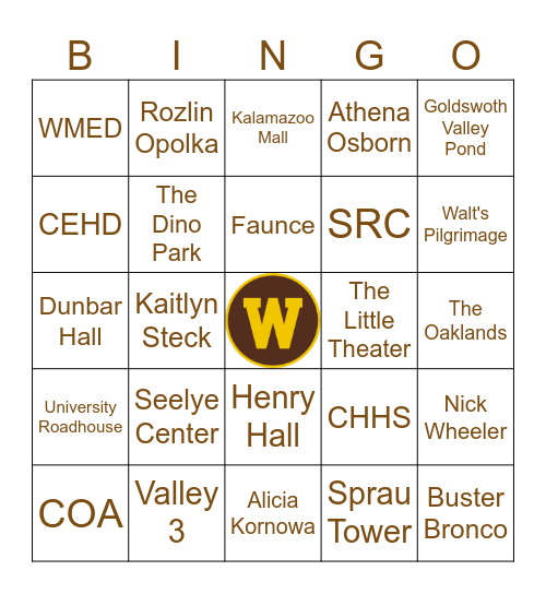 Ambassador Bingo Card