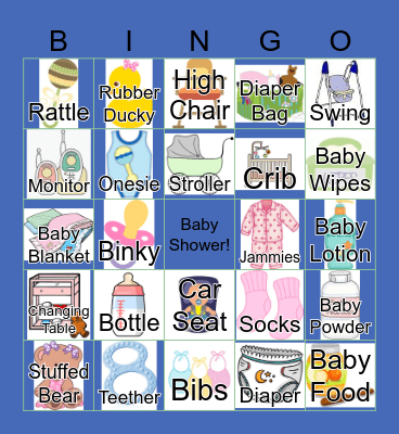 Baby Shower Bingo Card