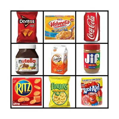 Places and Things to Eat and Drink Bingo Card