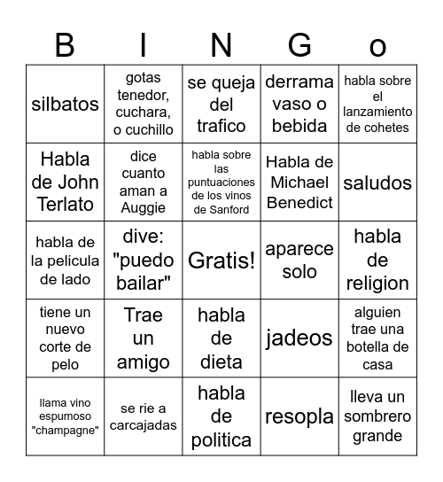 Sanford Staff Bingo (Spanish) Bingo Card