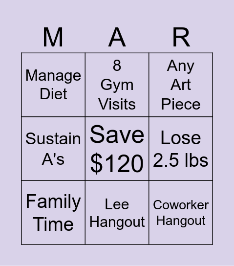 March '24 Bingo Card