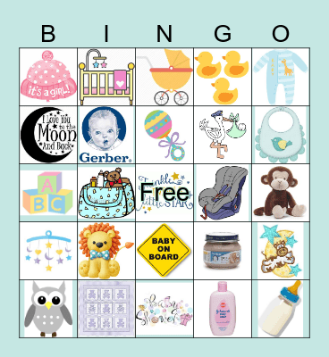 Baby Roque's Shower Bingo Card