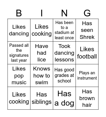 Find someone who Bingo Card