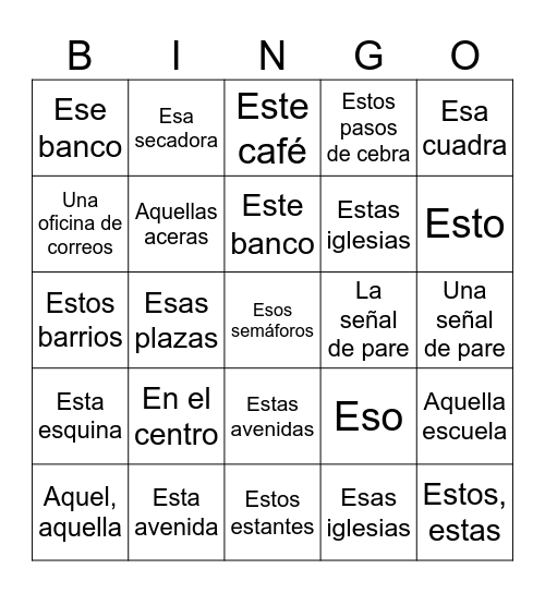 Encuentros 2, U2D4 Bingo Card