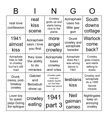 Good omens season 3 bingo Card
