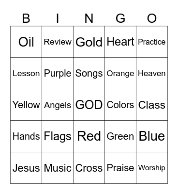 Worship With Flags Bingo Card