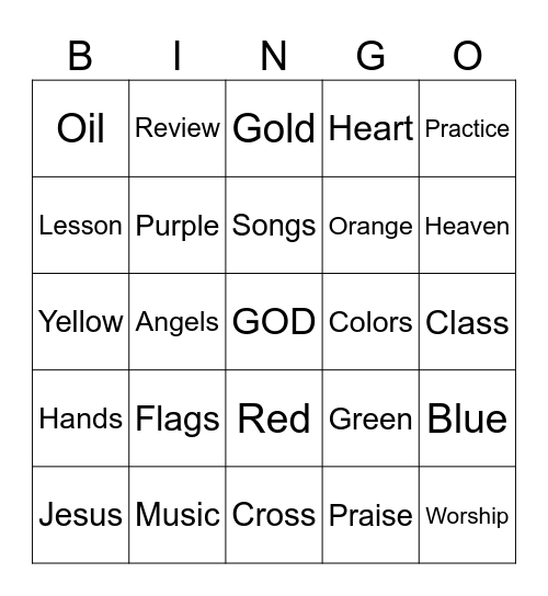 Worship With Flags Bingo Card