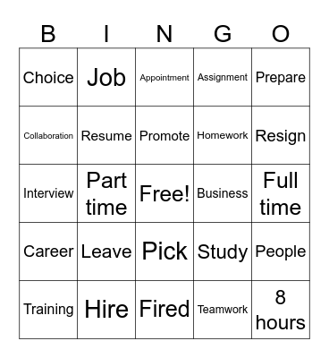 Unit 6 Sign Vocabulary Review II Bingo Card