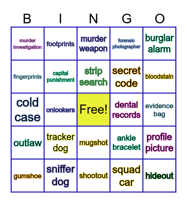 Crime Bingo 2 Bingo Card