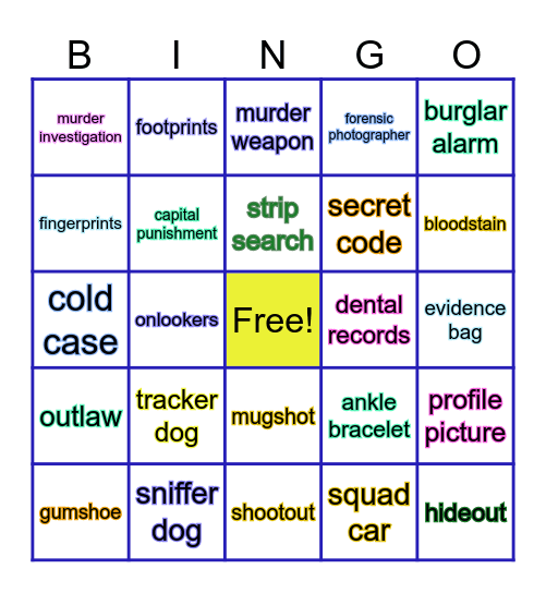Crime Bingo 2 Bingo Card