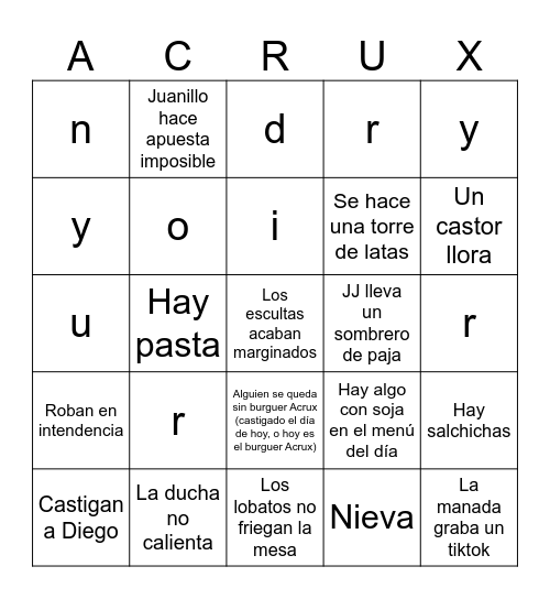 AcruxLoto Bingo Card