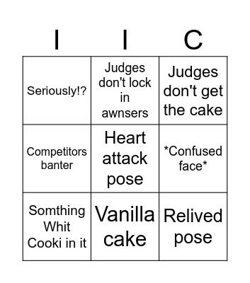 IS IT CAKE BINGO Card