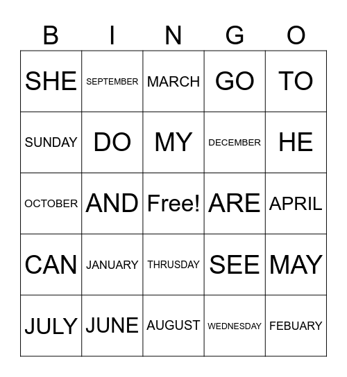 Bingo Card