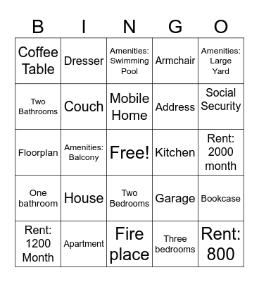 Housing Bing Bingo Card