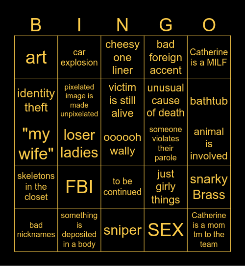 CSI BINGO Card