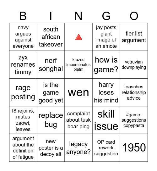 DO bingo Card