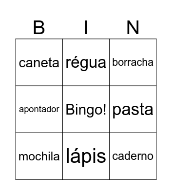 Material Escolar Bingo Card