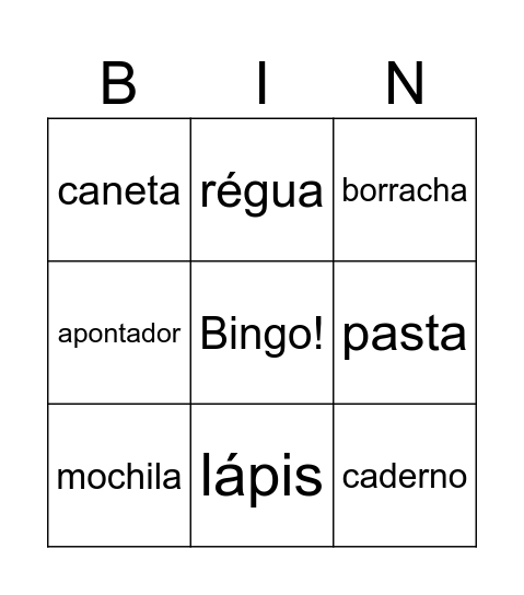 Material Escolar Bingo Card