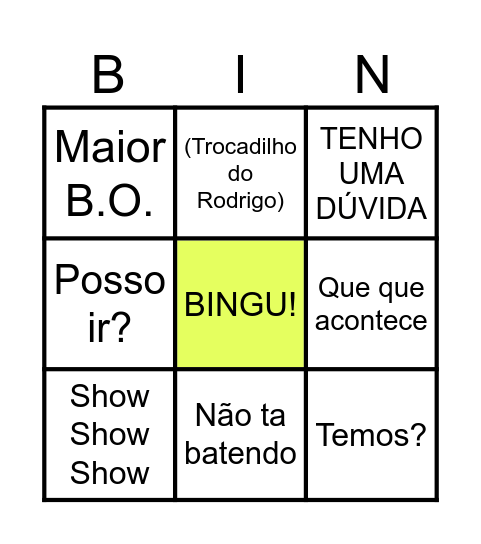 Bingo da Daily Bingo Card