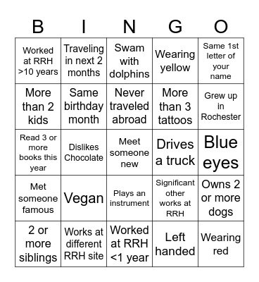 Find someone who ... (Please meet a different person for each box). Each bingo will award 1 ticket Bingo Card