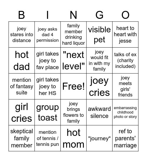 bachelor joey hometowns Bingo Card