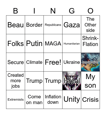 Joe Biden 2024 SotU Bingo Card