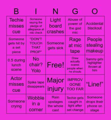 Tech Week Bingo Card