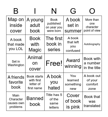 2024 Book Bingo Card