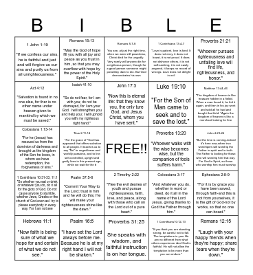 Bible Bingo Card