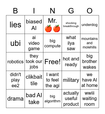 AI NEWS BINGO Card