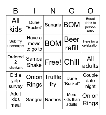 Burg Bingo Card