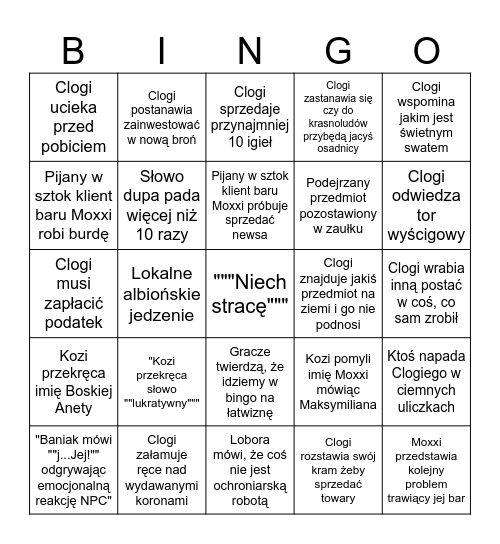 Bingo Baniaka Wydaleni #17 Bingo Card