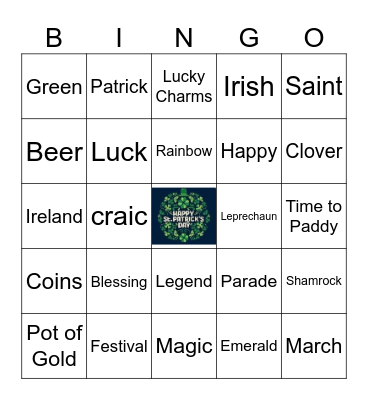 Rehmann's Luck of the Irish Bingo Card