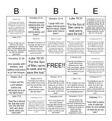 Bible Bingo Card