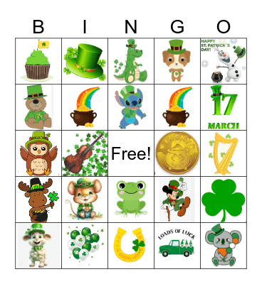 St. Patrick's Bingo Card