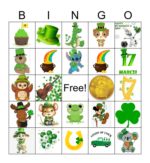 St. Patrick's Bingo Card