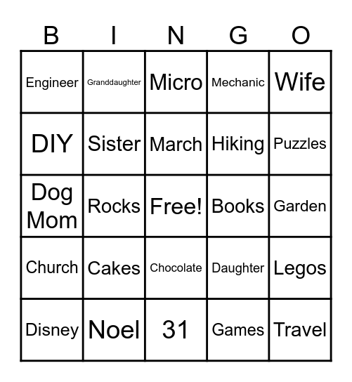 Happy Birthday Bingo Card