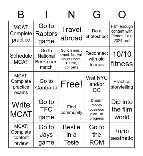 2024 BINGO Card